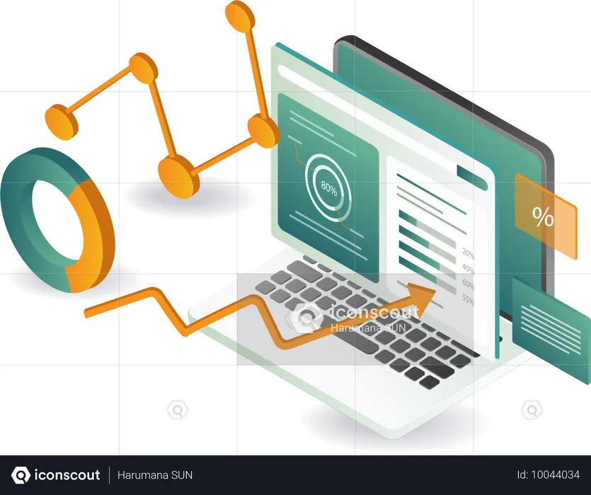 Computerdatenanalyse für die Geschäftsentwicklung  Illustration