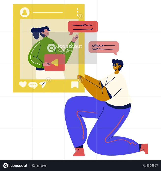 Comunicación en redes sociales  Ilustración