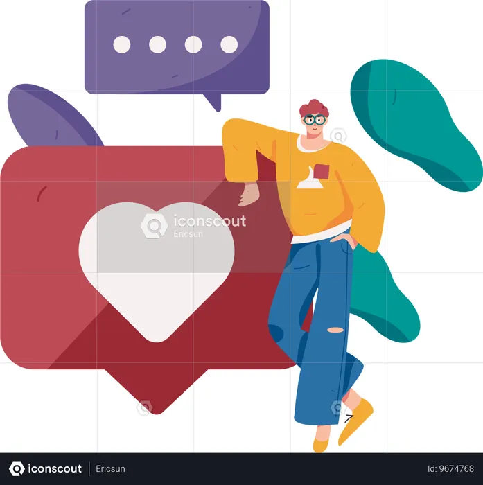 Comunicación en redes sociales  Ilustración