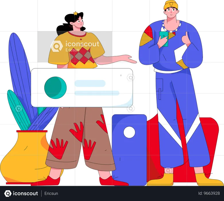 Comunicación en redes sociales  Ilustración