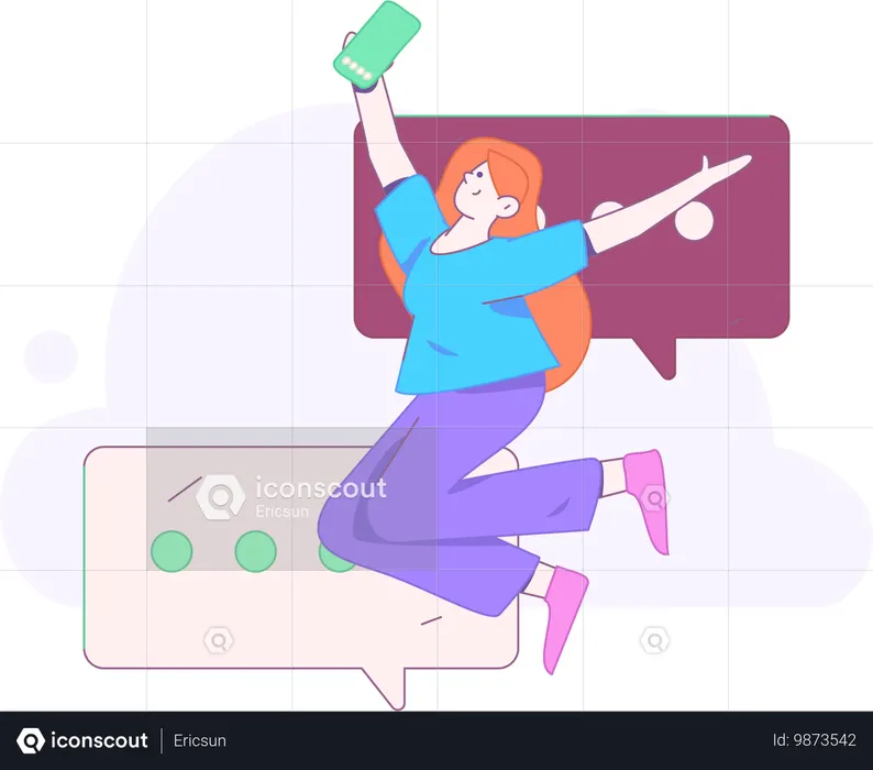Comunicación en redes sociales  Ilustración