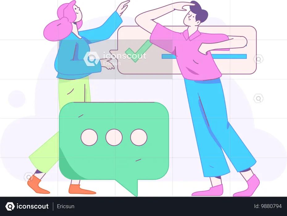 Comunicación en redes sociales  Ilustración