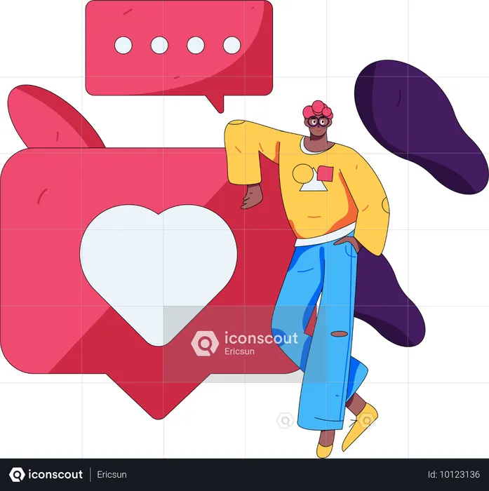 Comunicación en redes sociales  Ilustración