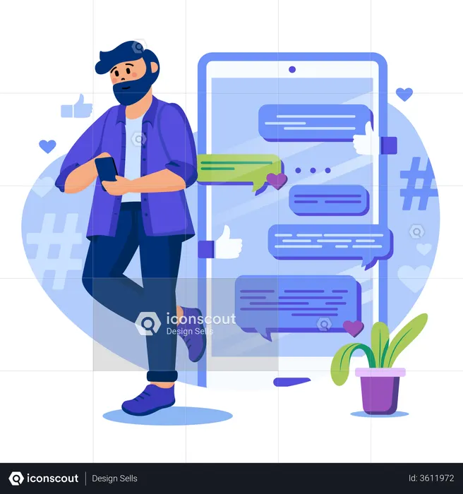 Comunicación en redes sociales  Ilustración