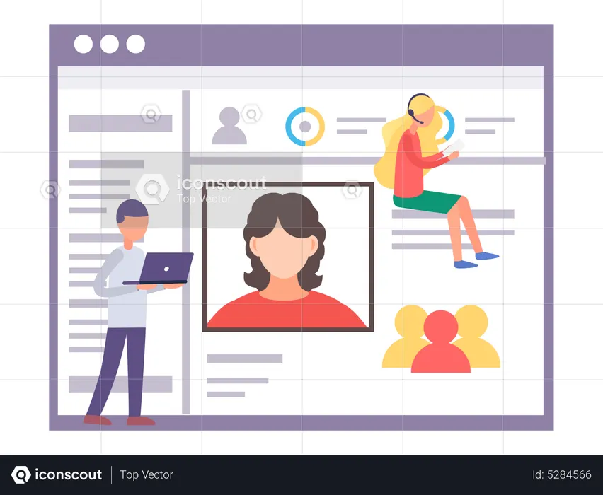Comunicación en redes sociales  Ilustración