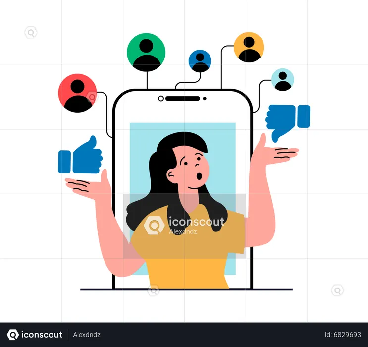 Comunicación en redes sociales  Ilustración