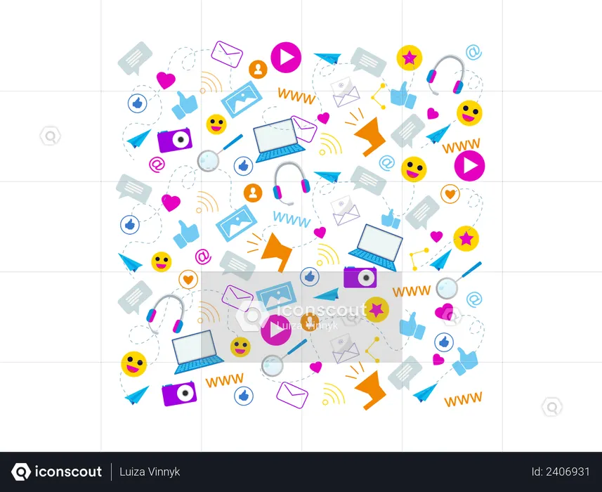 Emoji de comunicación en redes sociales  Ilustración