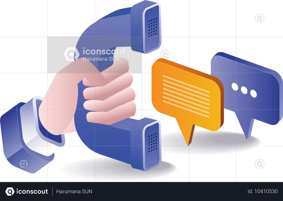 Comunicación vía teléfono fijo  Ilustración