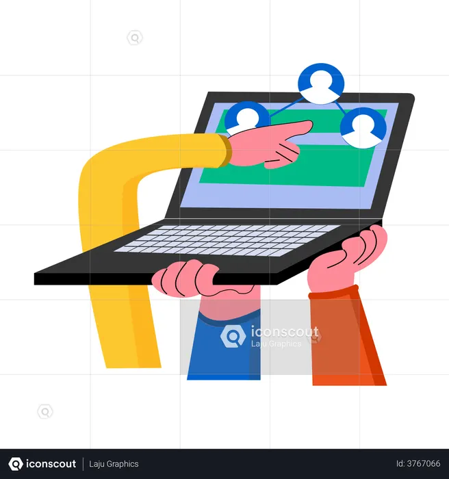 Comunicación en redes sociales  Ilustración