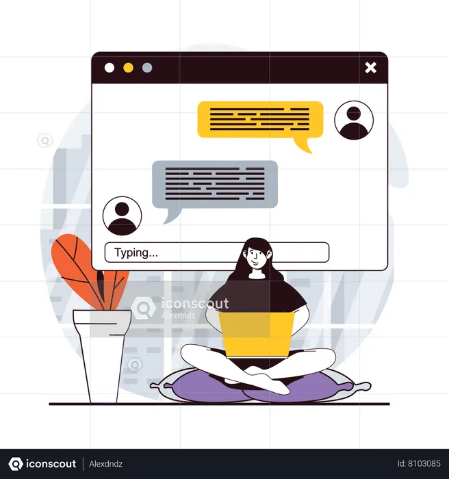 Comunicación en redes sociales  Ilustración