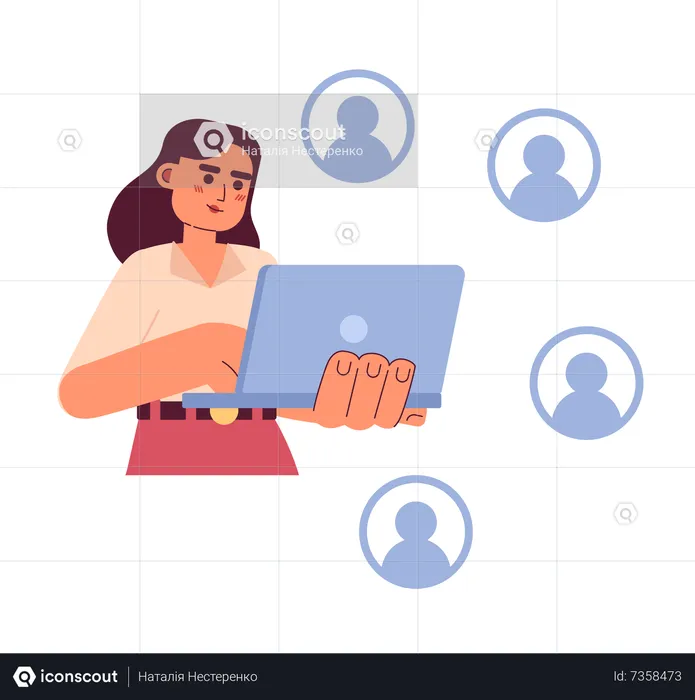 Comunicação virtual com clientes empresariais  Ilustração