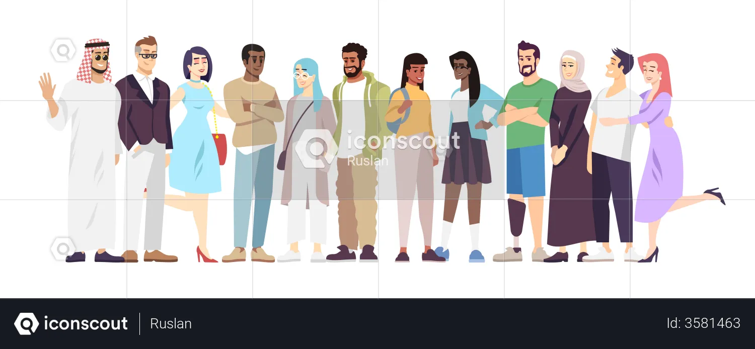 Comunidade multicultural  Ilustração