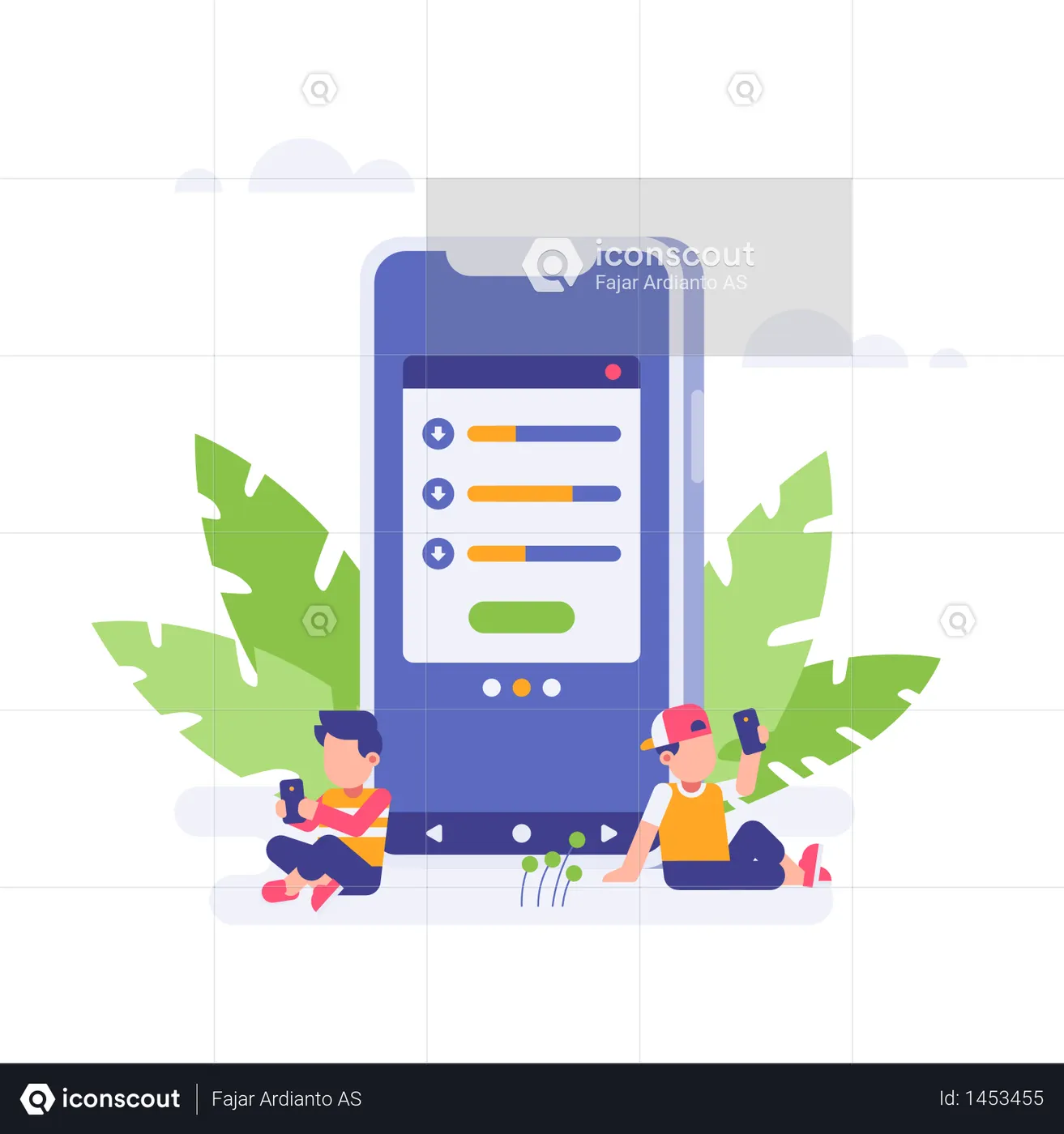 Concept-based Illustration Of Loading Page In Mobile App Illustration ...