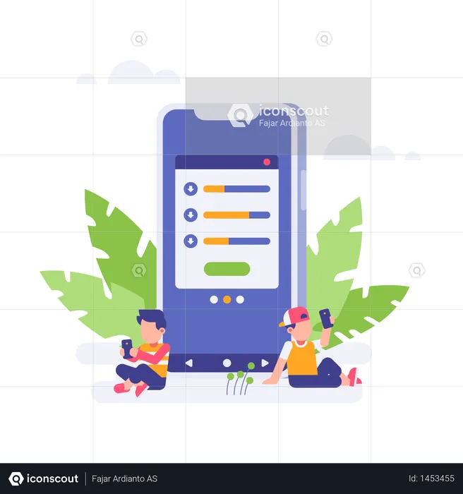 Concept-based illustration of loading page in mobile app  Illustration