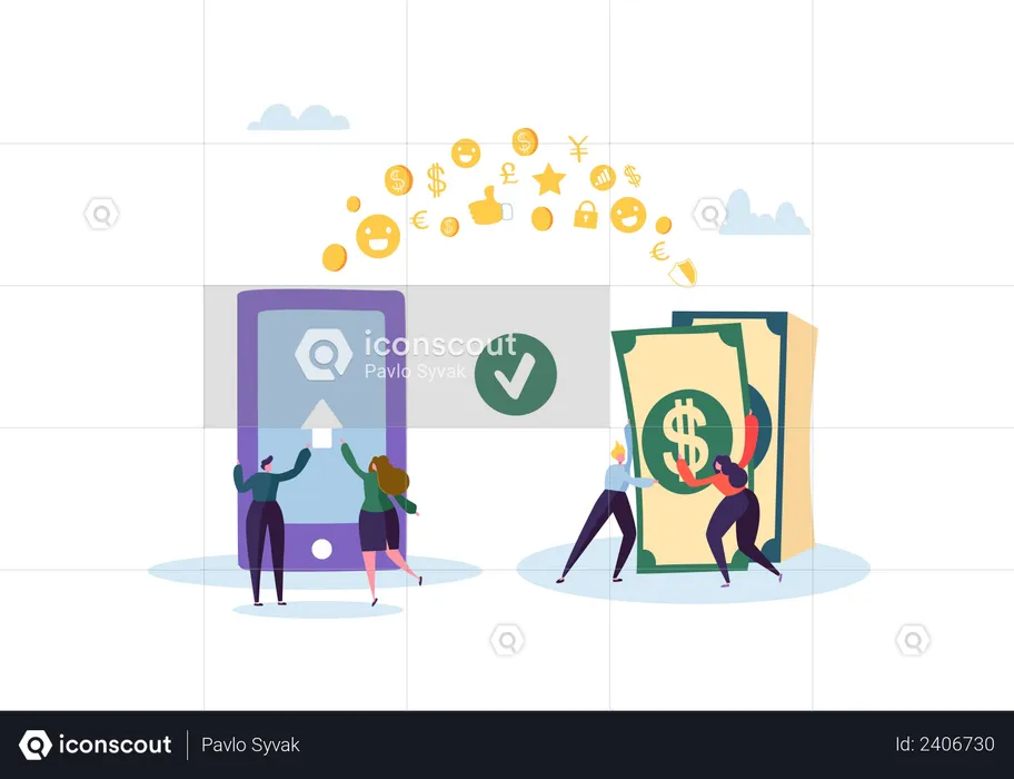 Concept de banque en ligne  Illustration