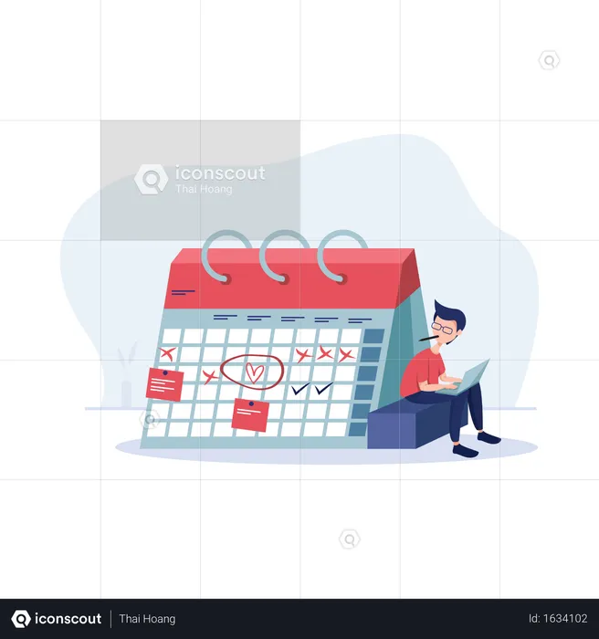 Concept of appointments and schedule in calendar  Illustration