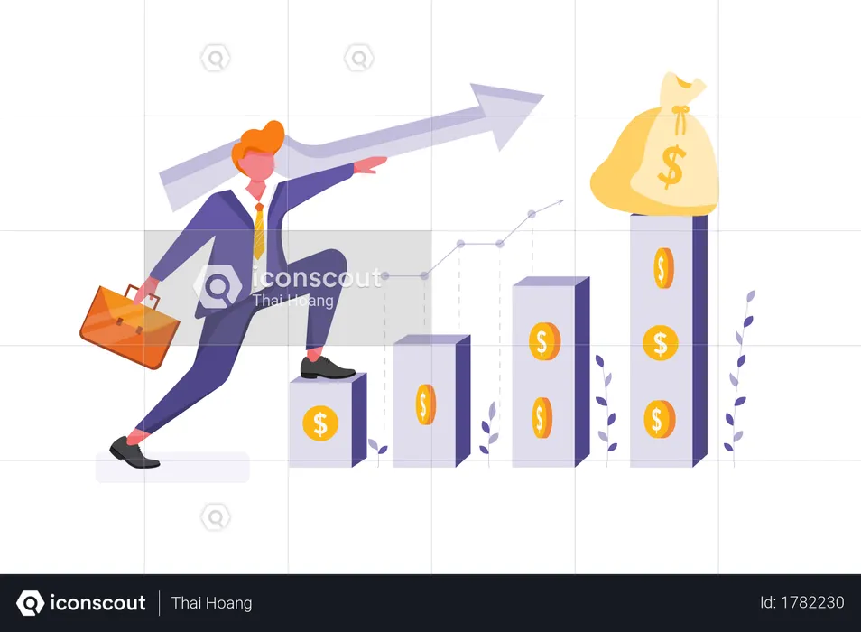 Concept of business profit growth  Illustration