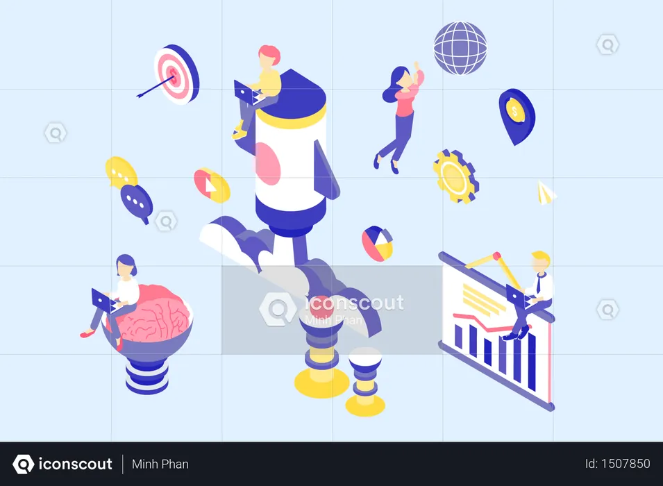 Concept of business startup process  Illustration