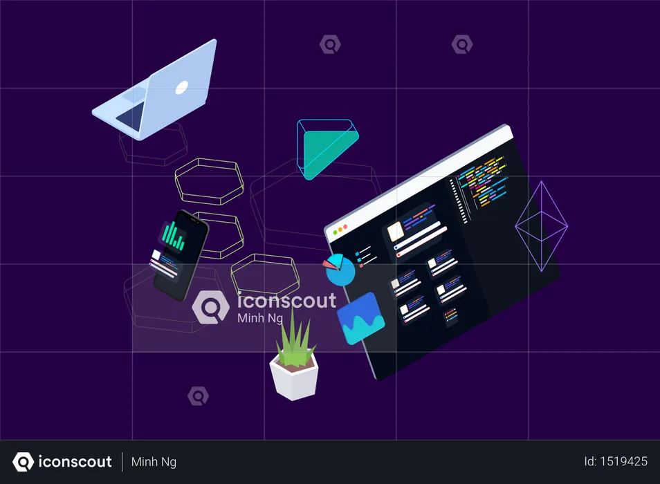 Concept of data analysis and coding  Illustration