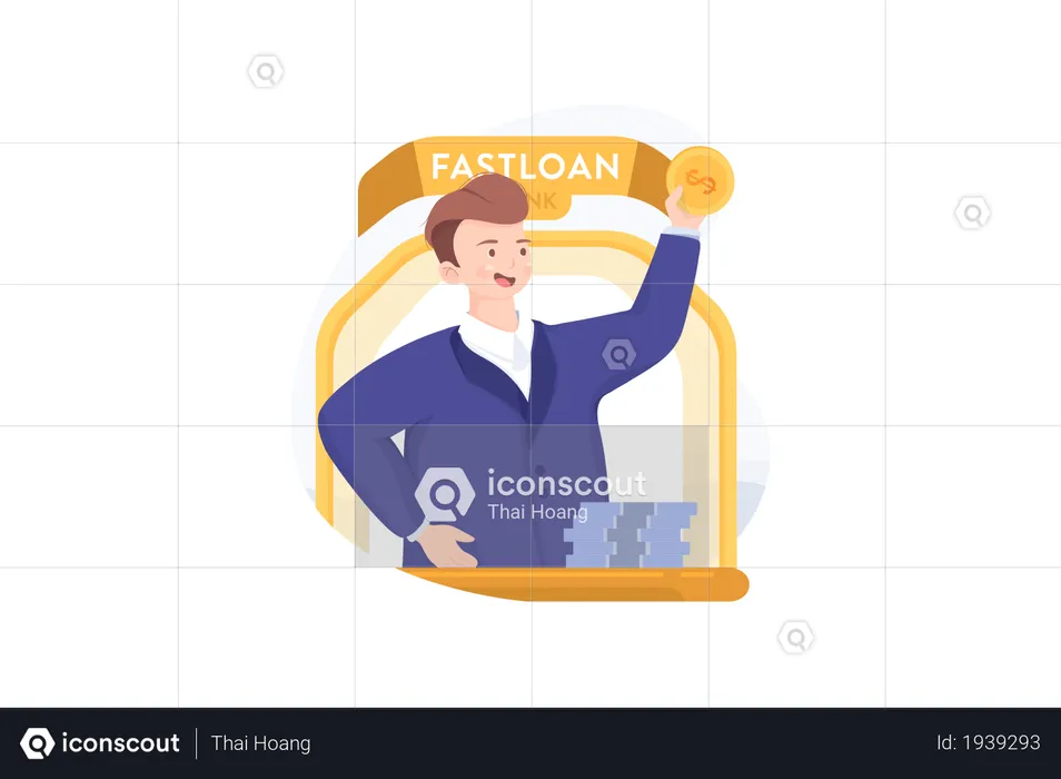 Concept of fast loan  Illustration