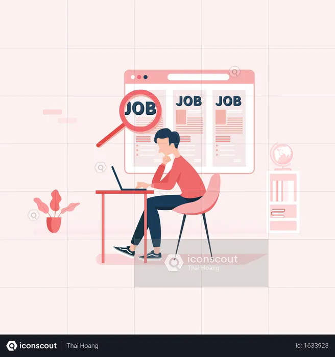 Concept of finding online jobs  Illustration