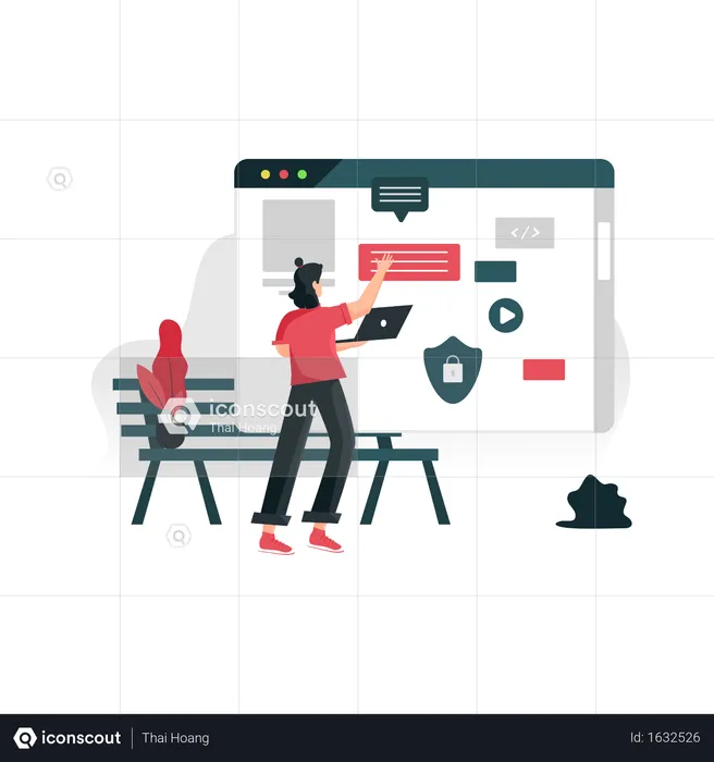 Concept of online personal data security  Illustration