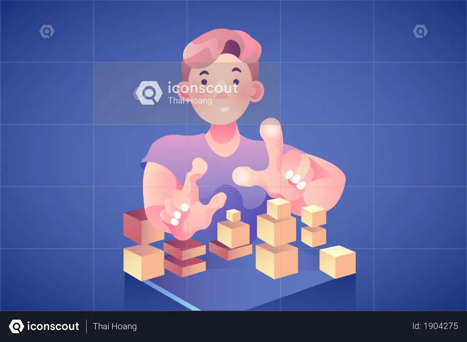 Concept of puzzle or web developer  Illustration