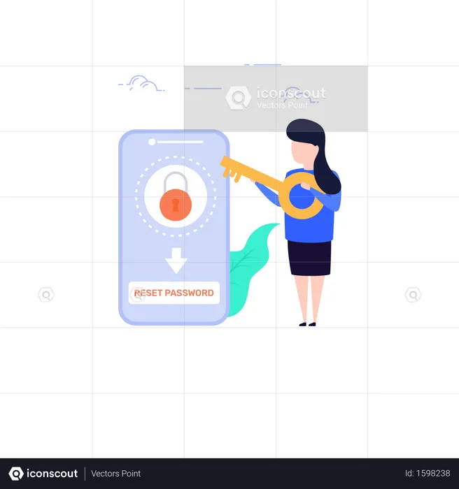Concept of Reset lost password in mobile  Illustration