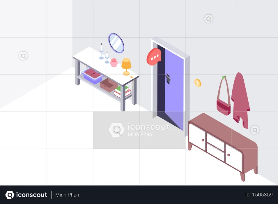 Concept of Status notification by smart house  Illustration