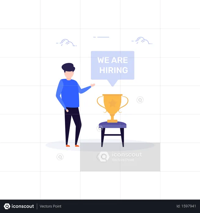 Concept of we Are Hiring best employees or workers  Illustration