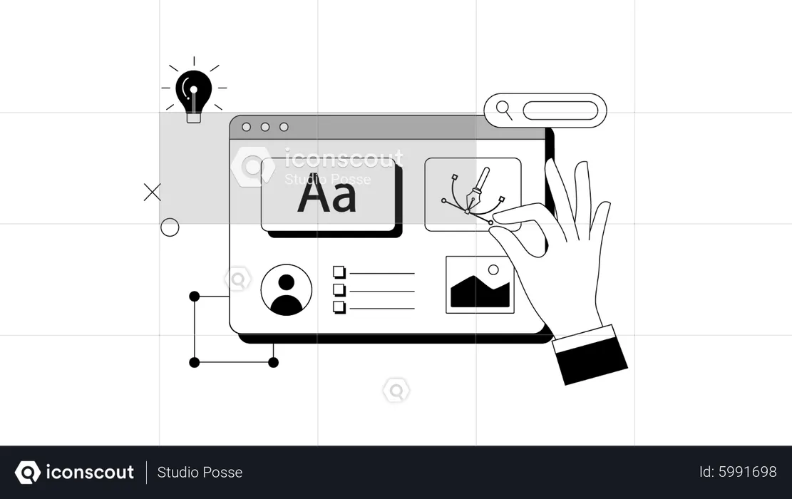 Conception d'interface utilisateur pour tablette  Illustration