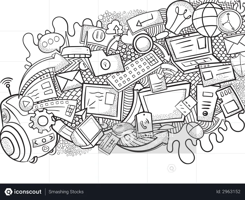 Art mural conceptuel Doodle  Illustration