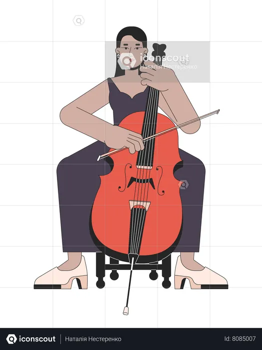 Concert cello girl  Illustration