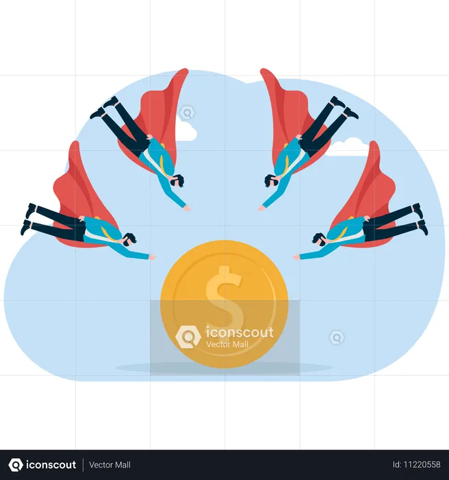 Competição empresarial por oportunidades de investimento ou participação de mercado  Ilustração