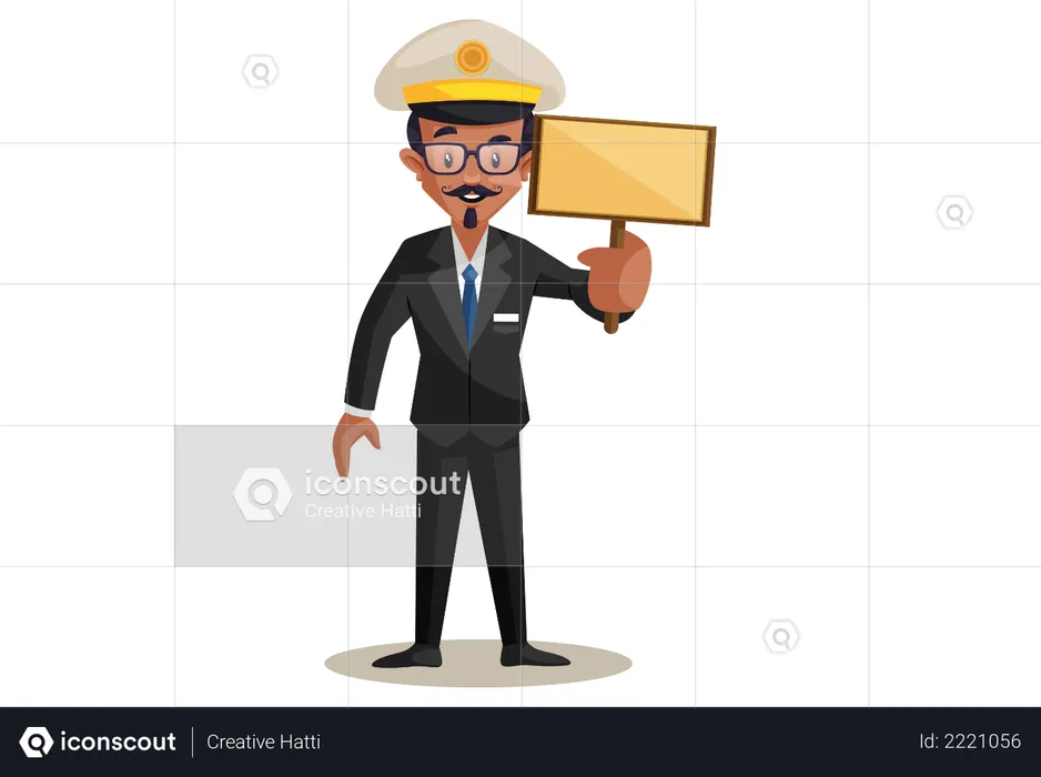 Conductor Holding Blank Board  Illustration