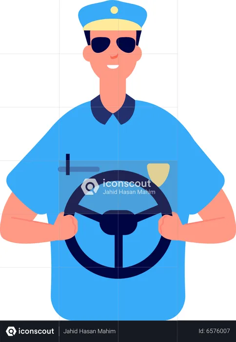 Conductor de policia  Ilustración