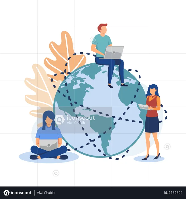 Conexão de rede global  Ilustração
