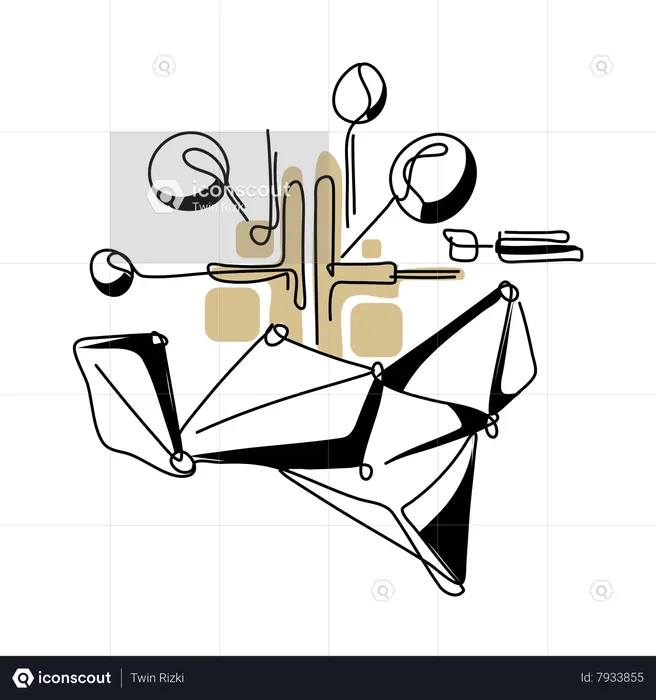 Conexiones de redes neuronales  Ilustración