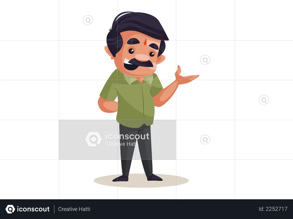 Confectioner is pointing hand  Illustration