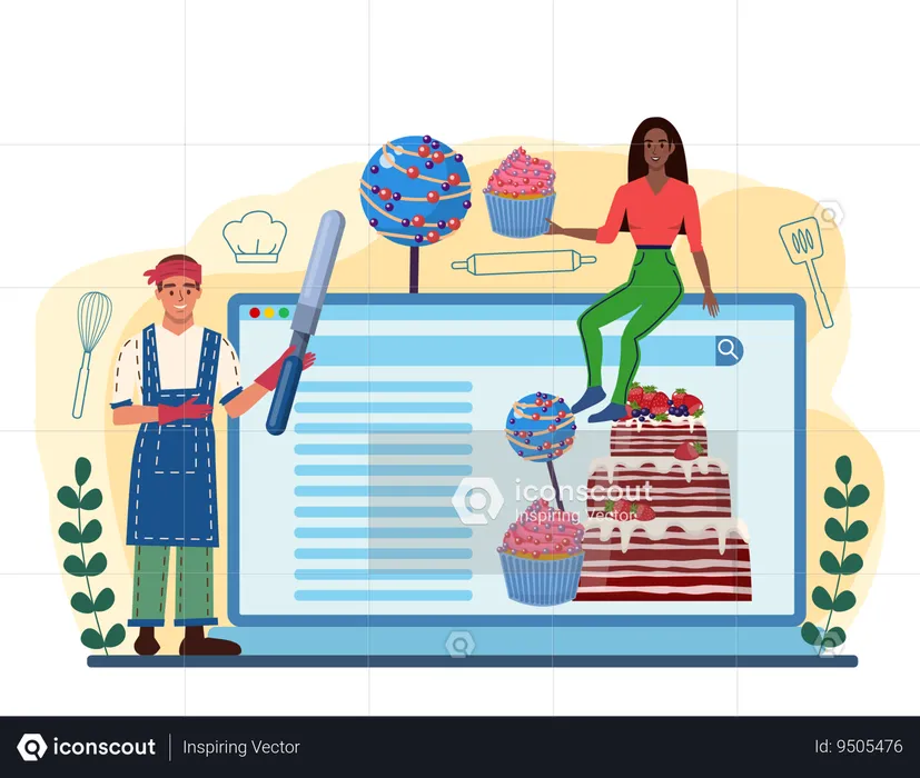 Confectioner online service  Illustration