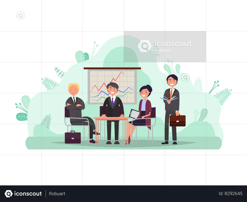 Conference In Office  Illustration