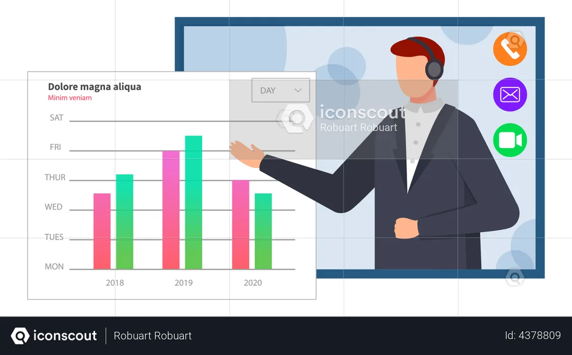 Conferência de negócios on-line  Ilustração