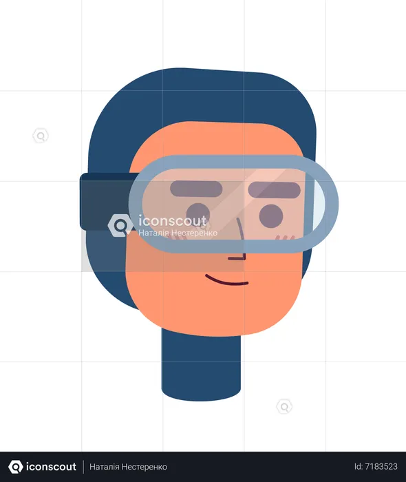 Plongeur masculin souriant et confiant avec casque  Illustration