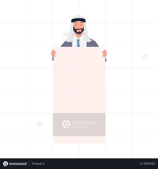 Confident Arabic Businessman Presenting Message  Illustration