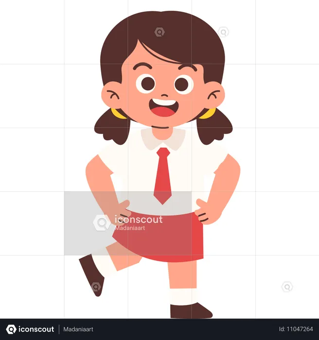 Confident Elementary Student  Illustration