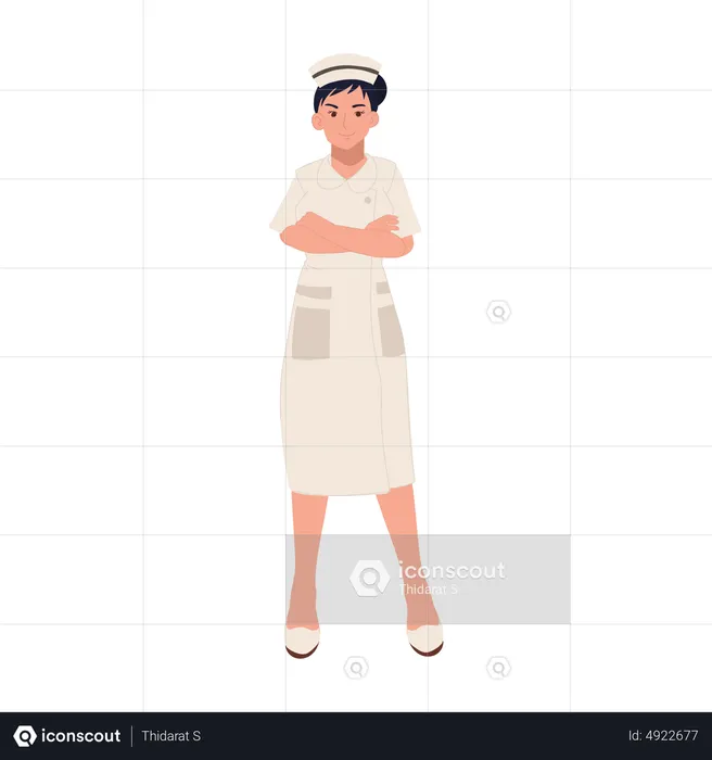 Confident female nurse  Illustration