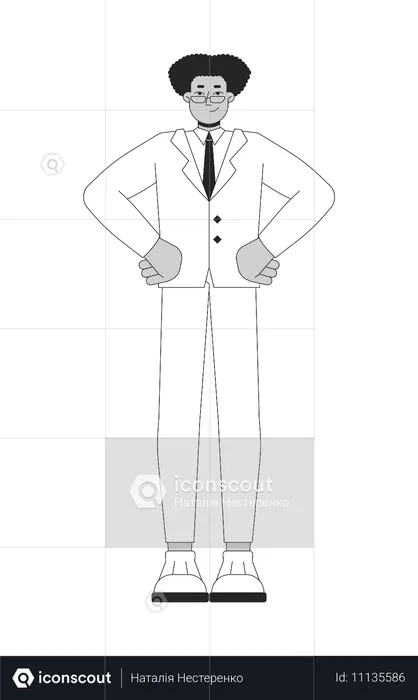 Confident hispanic man giving pose  Illustration