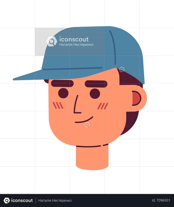 Confident smiling coach man wearing baseball cap  Illustration