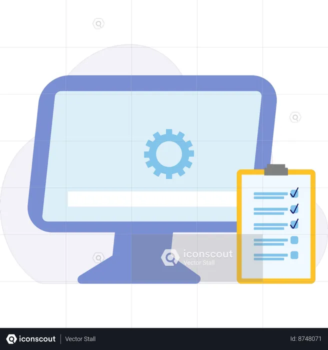 La configuración se está cargando en el monitor  Ilustración