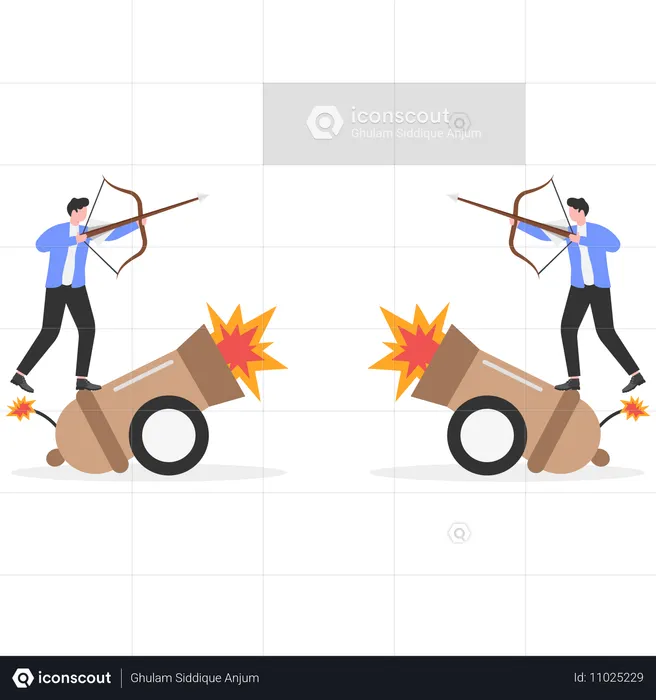 Conflict between two businessmen  Illustration